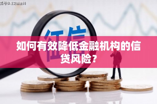 南召如何有效降低金融机构的信贷风险？