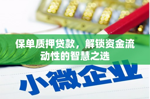 南召保单质押贷款，解锁资金流动性的智慧之选