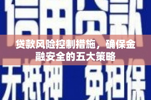南召贷款风险控制措施，确保金融安全的五大策略