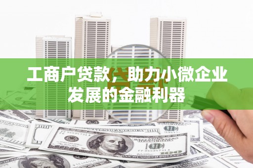 南召工商户贷款，助力小微企业发展的金融利器