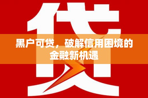 南召黑户可贷，破解信用困境的金融新机遇