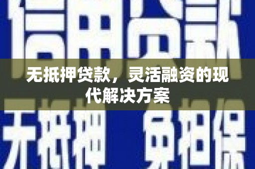 南召无抵押贷款，灵活融资的现代解决方案